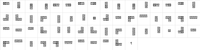 Borders Zues  glyph index