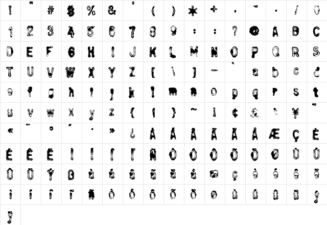 Bull SemiInked  glyph index