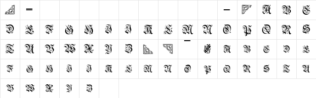 TopiaSCapsSSK Regular  glyph index