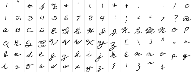 FG Eira Regular  glyph index