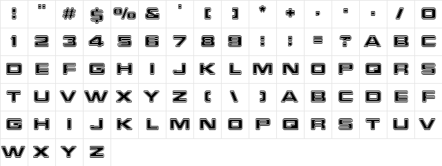 Final Frontier Shipside Regular  glyph index