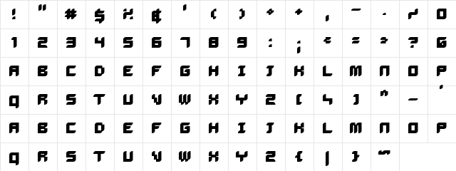 Delilah Bold  glyph index