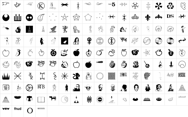 Fnord-Hodge Regular  glyph index