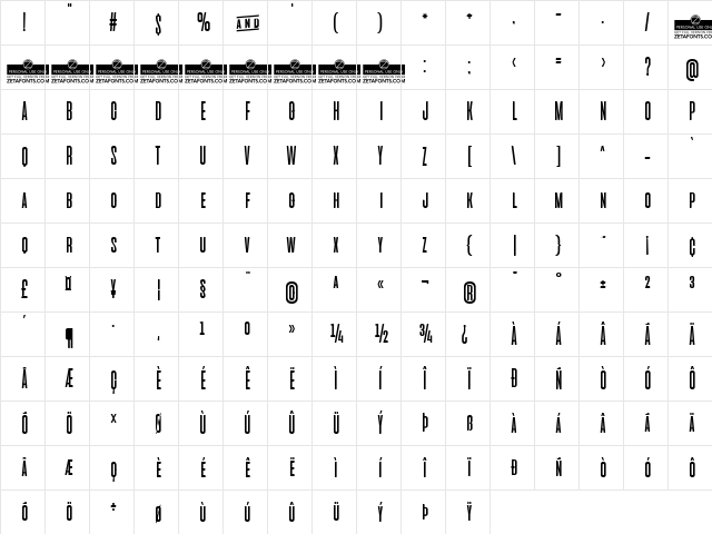 aliens and cows Regular  glyph index