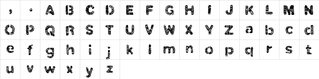 christelLine black Regular  glyph index