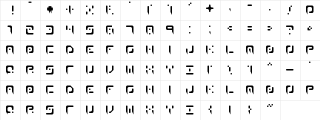 Waning Moon Regular  glyph index