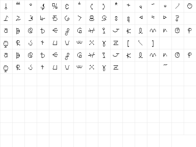 Senor Saturno Regular  glyph index
