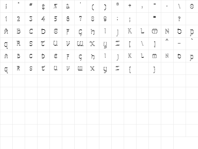 Futuregoth 3 Regular  glyph index