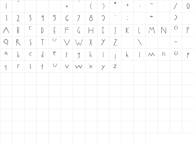 2Peas Tiny Tadpole Regular  glyph index