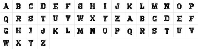 Untitled Regular  glyph index