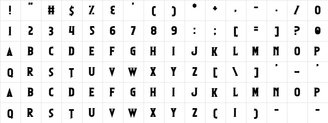 Cthulhu's Calling Regular  glyph index