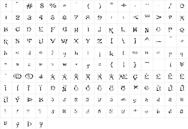 FZ JAZZY 21 HOLEY EX Normal  glyph index