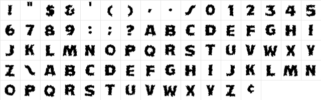 HFF Fire Dancer Regular  glyph index