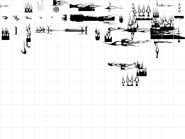 FlamesV Regular  glyph index