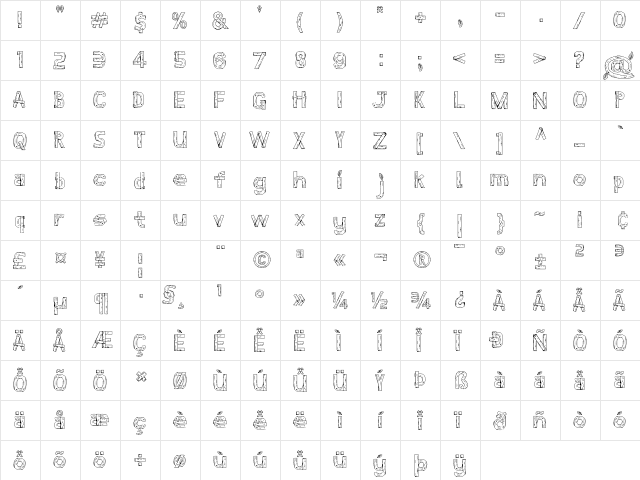 Stardew Valley Regular  glyph index