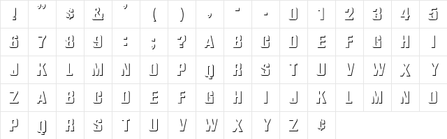 Relief Grotesk Regular  glyph index