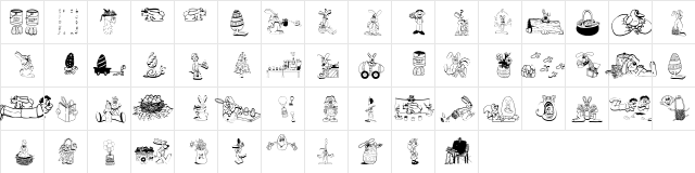 Easteria Regular  glyph index