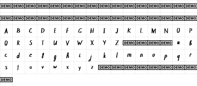 Chokle Regular  glyph index