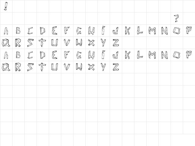 walk the plank Regular  glyph index