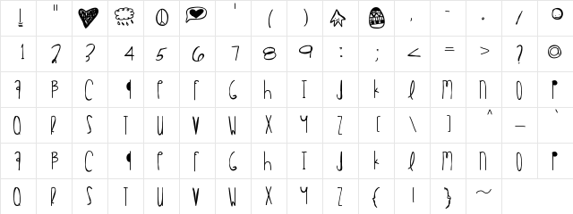 HappyEaster Medium  glyph index