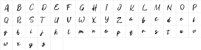 Samona Regular  glyph index