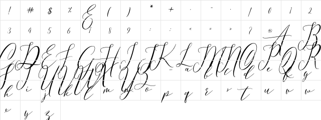 Eivitarri Blossom Regular  glyph index