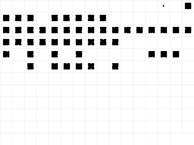Suihou Regular  glyph index