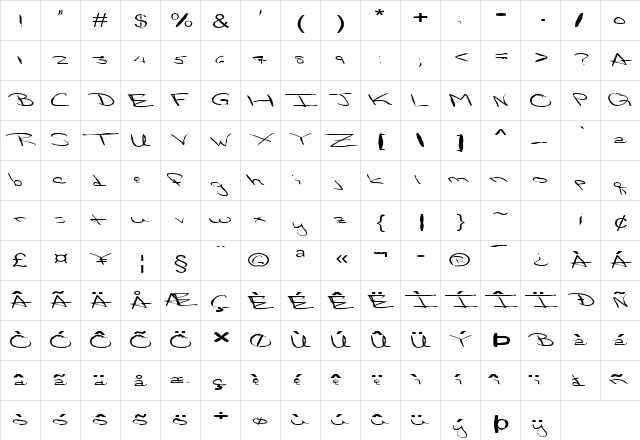 FZ HAND 24 MANGLED EX Normal  glyph index