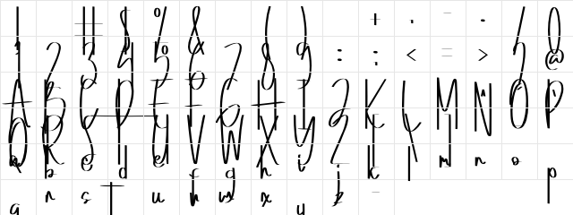 Ophalaria Regular  glyph index