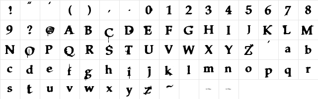 Clarisse~ Regular  glyph index