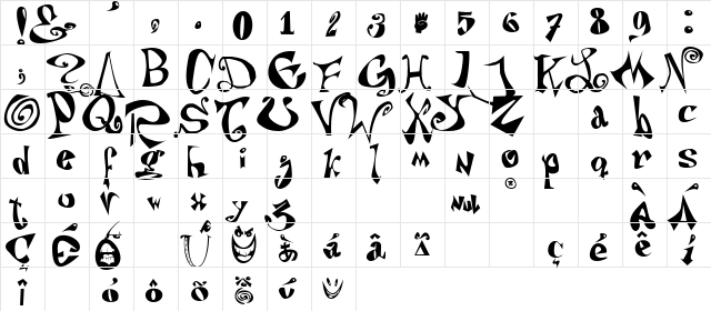 PuteiroAnarquista Regular  glyph index