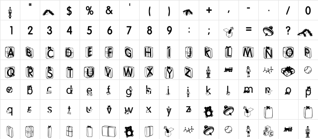 Christmas Day Regular  glyph index