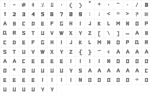 Baconlicious Crispy Regular  glyph index