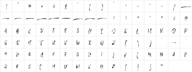 Asteriska-Personal Use Regular  glyph index