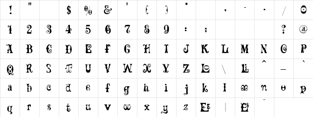 360 LT Regular  glyph index