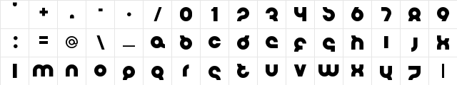 Flirt Bobo Bold  glyph index