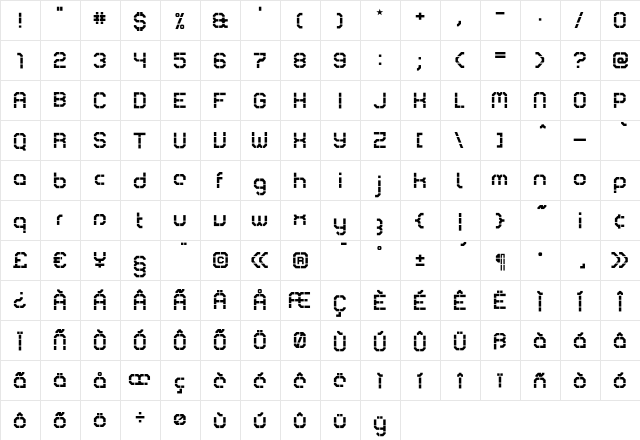 Comsat Navy-Station  glyph index