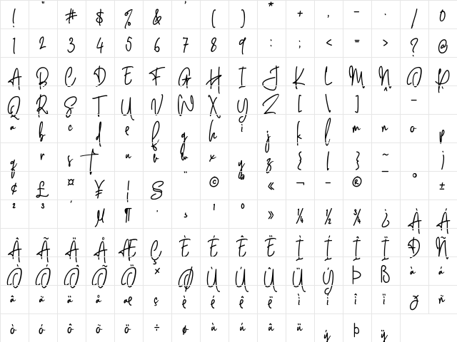 Behavior Indihome Regular Regular  glyph index