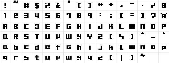 BitmapperOLDTYPE Regular  glyph index