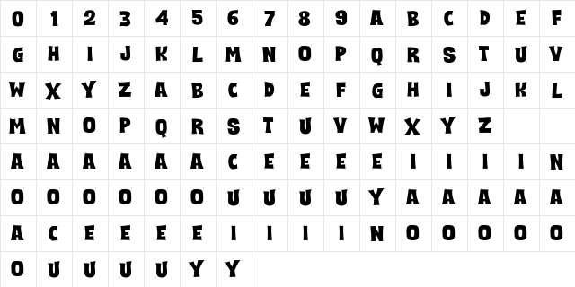 SCARY And SPICY Regular  glyph index