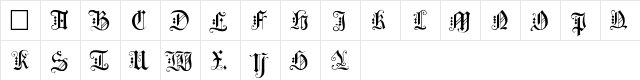 Elegant Capitals II Regular  glyph index