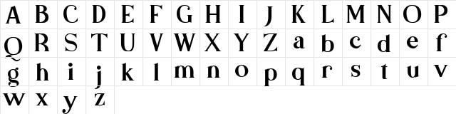 Basics Serif Free Regular  glyph index