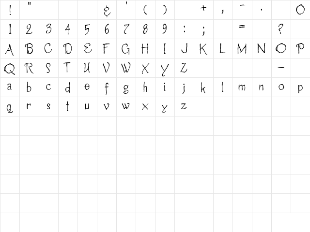 2Peas Ragtag Regular  glyph index