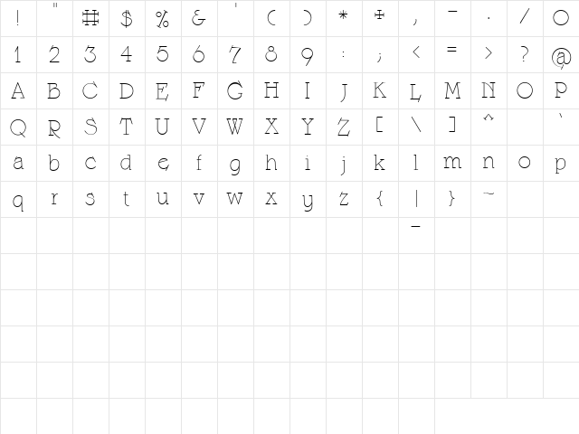 CK Flip Serif Regular  glyph index