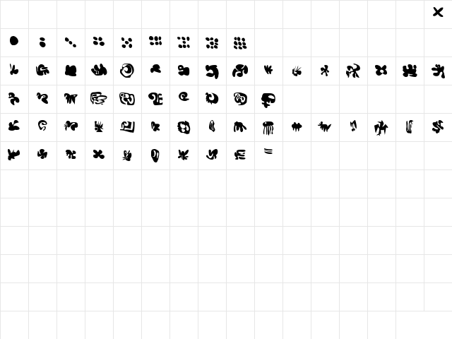 Egg Regular  glyph index