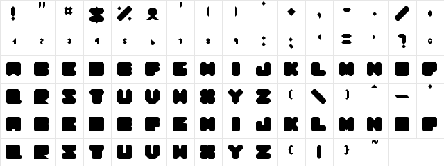 Divad Square Regular  glyph index