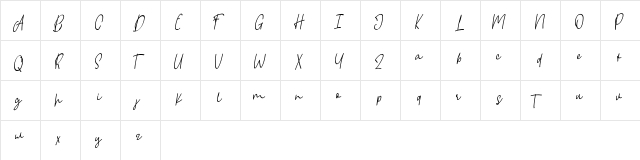 Borgemore Script  glyph index