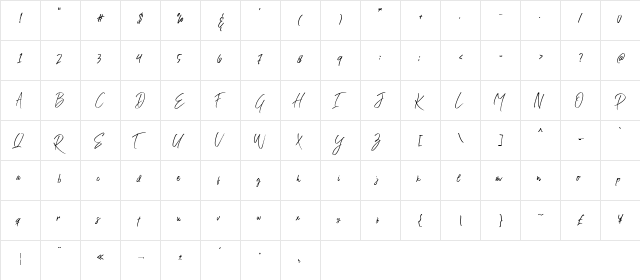 The Legend Regular  glyph index