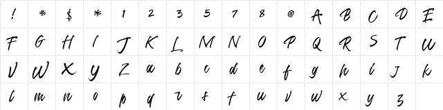 Jumps Steady Regular  glyph index