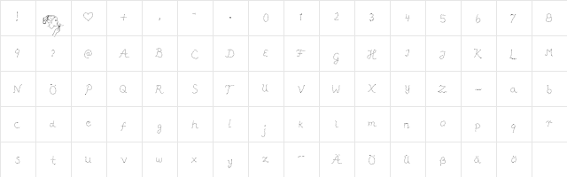 Pffft Regular  glyph index